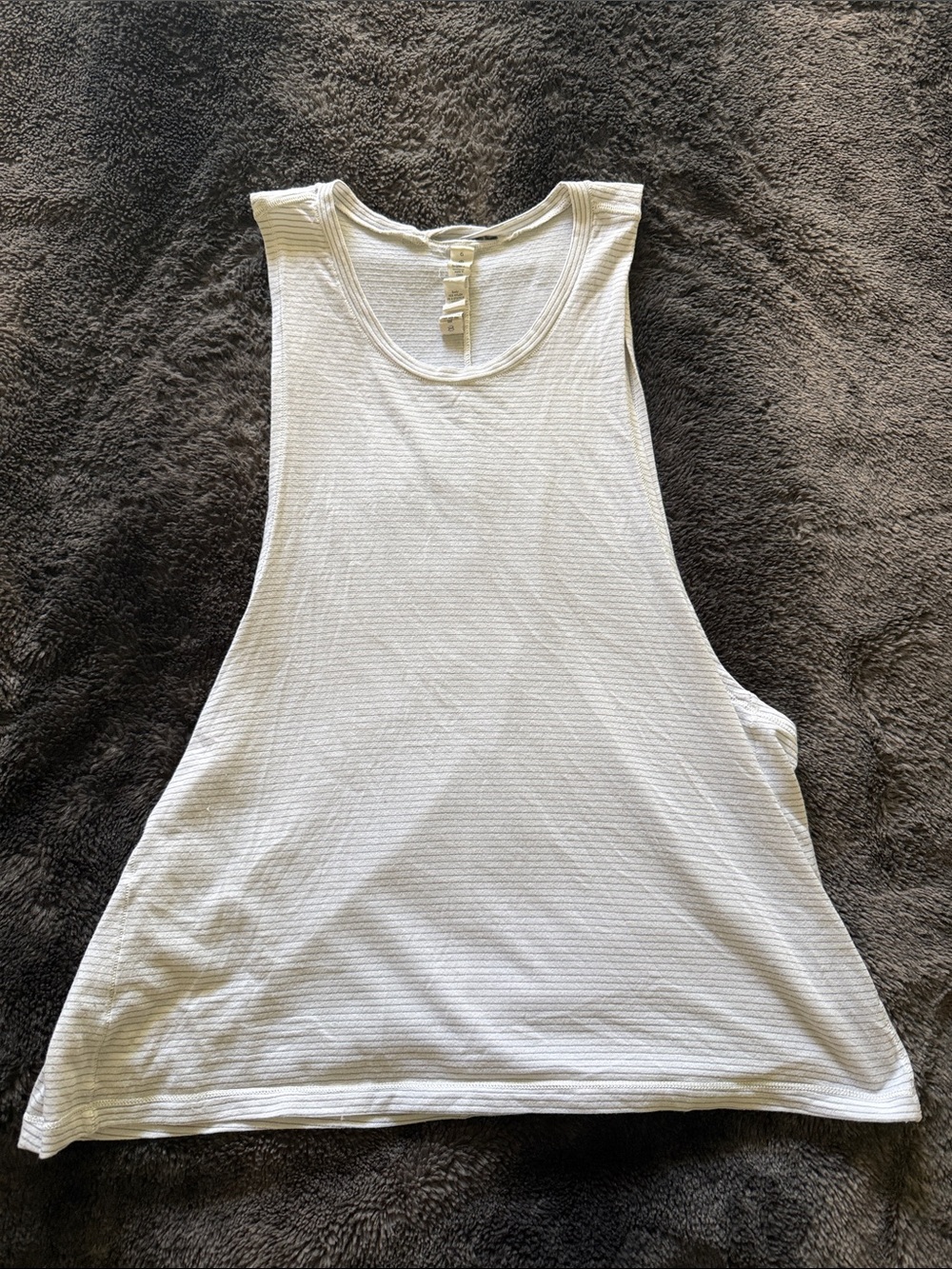 lululemon athletica White Ribbed Muscle Tank- white size 6